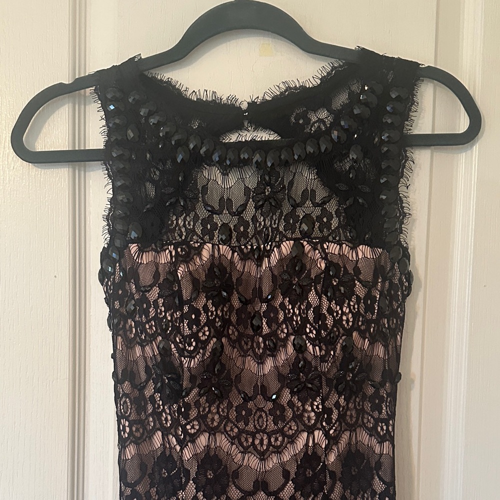 Betsy & Adam Black and Cream Lace Maxi Dress - Picture 2 of 4